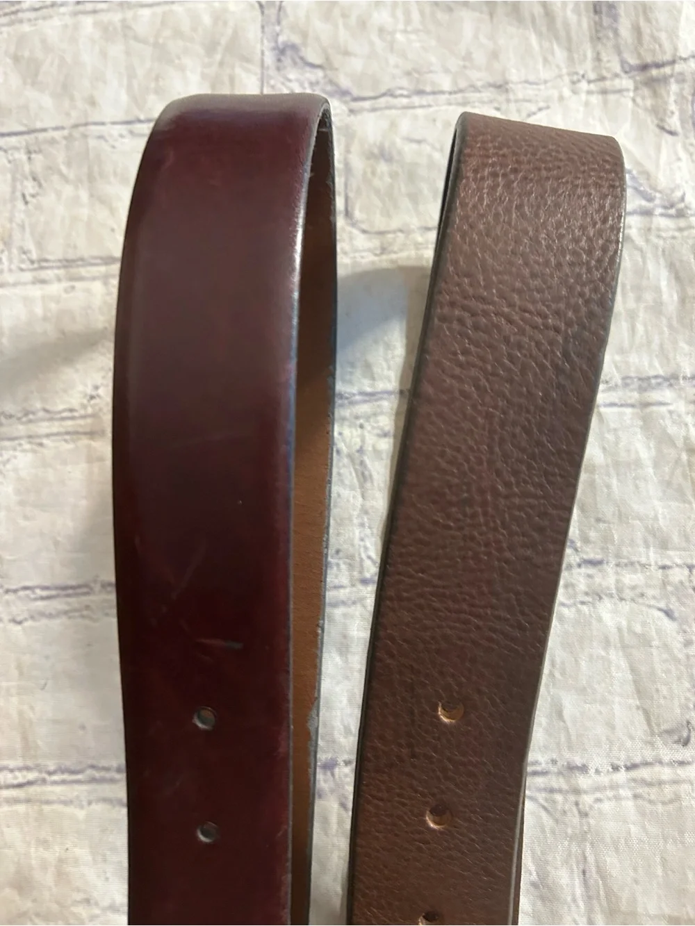 EDDIE BAUER VTG BROWN GOLD TONE BUCKLE XL & BROWN LEATHER GOLD TONE BUCKLE 42